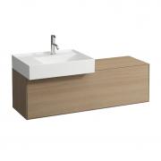 Boutique - skříňka pod umyvadlo, výřez vlevo 120x38, 1 zásuvka, světlý dub