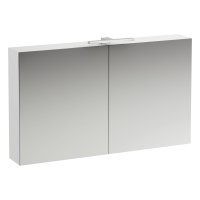 Base - zrcadlová skříňka 120x70 s osvětlením a zásuvkou, bílá matná