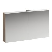 Base - zrcadlová skříňka 120x70 s osvětlením a zásuvkou, světlý jilm