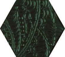 Urban Colours green inserto szklane heksagon - obkládačka inzerto sklo 19,8x17,1 zelená