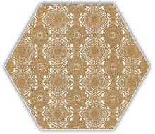Shiny Lines gold heksagon inserto E - dlaždice šestihran dekor 17,1x19,8 bílá