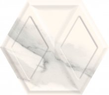 Morning bianco heksagon struktura połysk - obkládačka šestihran 17,1x19,8 bílá