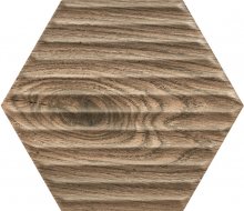 Serene brown heksagon struktura sciana - obkládačka šestihran 17,1x19,8 hnědá