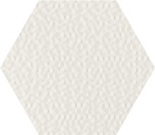 Noisy Whisper white struktura heksagon - obkládačka šestihran 19,8x17,1 bílá