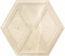 Illusion beige heksagon sciana struktura polysk - obkládačka šestihran 19,8x17,1 béžová