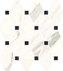 Calacatta 2019 mozaika cieta mix - dlaždice mozaika 23,6x25,2 bílá lesklá