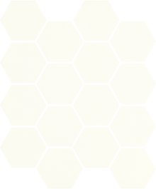 Uniwersalna mozaika prasowana bianco hexagon - obkládačka mozaika 25x25,5 bílá