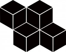 Uniwersalna mozaika prasowana nero romb heksagon - obkládačka mozaika 23,8x20,4 černá