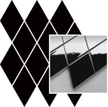 Uniwersalna mozaika prasowana nero romb pillow - obkládačka mozaika 20,6x23,7 černá