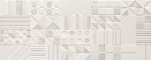 Modern Basalt A dekor scienny - obkládačka inzerto 29,8x74,8 bílá