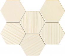 Horizon hex ivory - obkládačka mozaika 28,9x22,1 bílá