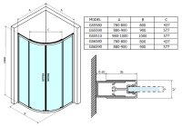 Sprchový kout Sigma Simply čtvrtkruhový, posuvné dveře 120x90 R55, sklo čiré/leštěný profil