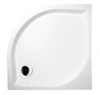 Sprchová vanička Beta - litý mramor - čtvrtkruhová 90x90 R55 cm, bílá hladká