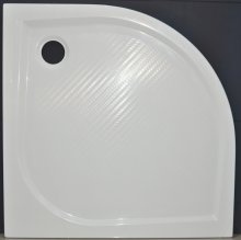 Sprchová vanička Erica - litý mramor - čtvrtkruhová 90x90 R55 cm, bílá profilovaná