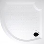 Sprchová vanička Viva - litý mramor - čtvrtkruhová 90x90 R55 cm, bílá profilovaná