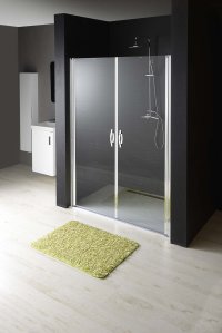 Sprchové dveře One do niky dvoudílné otočné 80 cm, sklo čiré/leštěný profil
