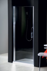 Sprchové dveře One do niky jednodílné otočné 80 cm, sklo čiré/leštěný profil