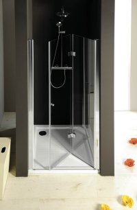 Sprchové dveře One do niky, zlamovací pravé 90 cm, sklo čiré/leštěný profil
