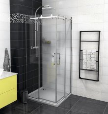 Sprchový kout Dragon čtvercový, dvoudílné dveře 90x90, sklo čiré/lesklý chrom