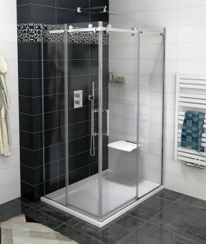 Sprchový kout Dragon obdélníkový, dvoudílné dveře 80x100, sklo čiré/lesklý chrom