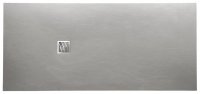 Sprchová vanička Mitia - litý mramor - obdélníková řezatelná 140x90 cm, šedá profilovaná