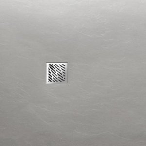 Sprchová vanička Mitia - litý mramor - čtvercová řezatelná 90x90 cm, šedá profilovaná