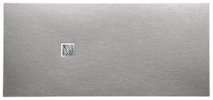Sprchová vanička Mitia - litý mramor - obdélníková řezatelná 120x70 cm, šedá profilovaná