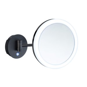 Outline - kosmetické zrcátko s LED osvětlením, zvětšující (5x), nástěnné, černá