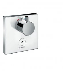 ShowerSelect Glass termostat HighFlow pod omítku pro 1 spotřebič a další výtok, bílá/chrom