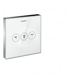 ShowerSelect Glass ventil pod omítku pro 3 spotřebiče, bílá/chrom