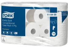 T4 premium toaletní papír konvenční role - 4 vrstvy, bílý, 1x6 rolí