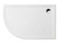 Flat asymmetric (P) - sprchová vanička čtvrtkruhová asymetrická 120x80 pravá, akrylátová