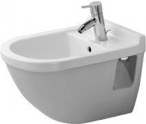 Starck 3 - bidet závěsný, 1 otvor pro baterii, s přepadem