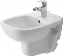 D-Code Compact - bidet závěsný, 1 otvor pro baterii, s přepadem