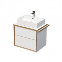 OXO multi - skříňka 70 cm s umyvadlem na desku, 2 zásuvky, držák na ručník vpravo, závěsná