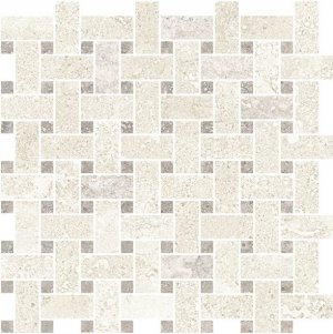 Thermae Trama Milk/Storm  - dlaždice mozaika 30x30 bílá