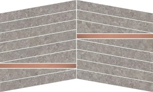 Keystone Stripes Fossil SX/DX - dlaždice mozaika 30x30 šedá