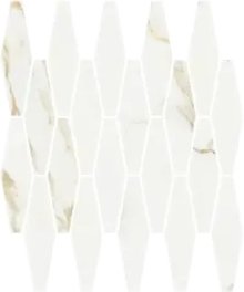 Atelier Diamond Calacatta Gold Polished - dlaždice mozaika 30x30 bílá lesk