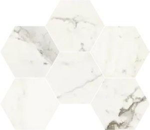 Atelier Esagona Supreme Capraia Polished - dlaždice mozaika 29,3x38 bílá lesk