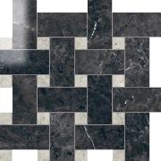 Intreccio Lapp. Nero Imperiale /London Grey - dlaždice mozaika 30x30 černá