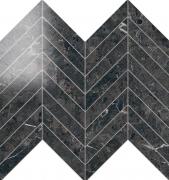 Chevron Lapp. Nero Imperiale - dlaždice mozaika 24,7x30 černá