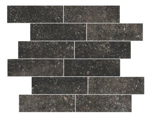 Kingstone Muretto Black - dlaždice mozaika 38x40 černá