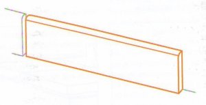Forge Battiscopa Inox - dlaždice sokl 7x80 bílá