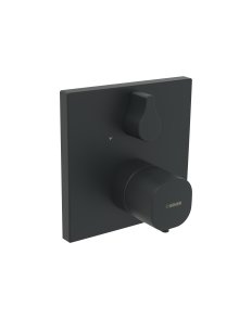 Hansaliving - termostatická podomítková sprchová baterie, vrchní sada, černá
