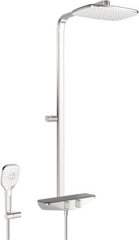 Hansaemotion sprchový systém - nástěnná termostatická sprchová baterie, polička antracit