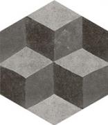 Firenze Deco Grey - dlaždice šestihran 21,6x25