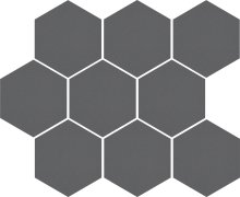 Cambia grafit lap moz. hex - dlaždice mozaika 33,4 x 27,53 šedá lappovaná