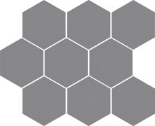 Cambia gris lap moz. hex - dlaždice mozaika 33,4 x 27,53 šedá lappovaná