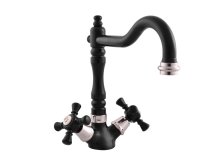 Morava retro Vodovodní baterie dřezová, ručka 3, černá/chrom