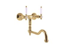 Morava retro Vodovodní baterie dřezová, zlatá